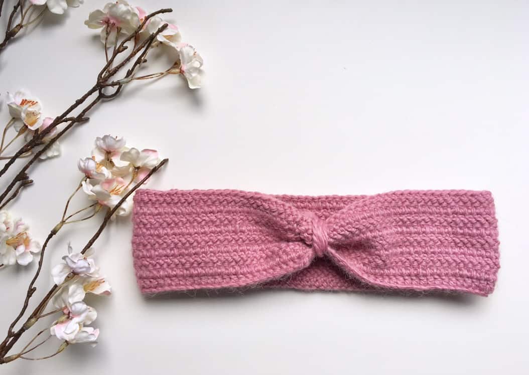 Free Crochet Headband Pattern - Burgundy and Blush