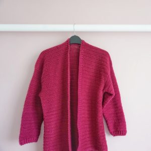 Hibiscus Free Crochet Cardigan Pattern - Burgundy and Blush