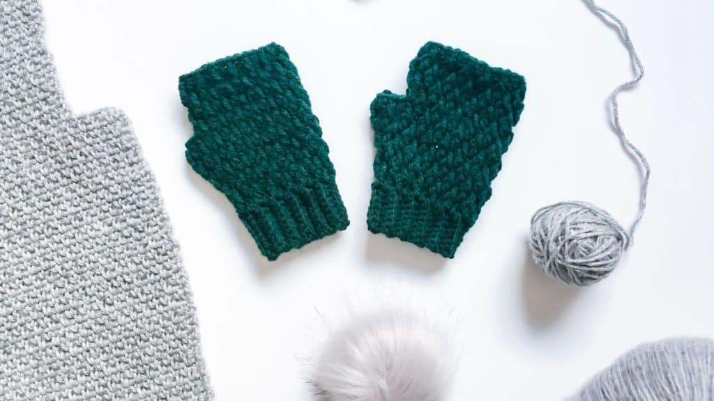 Crochet Tri Alpine Fingerless Mittens 