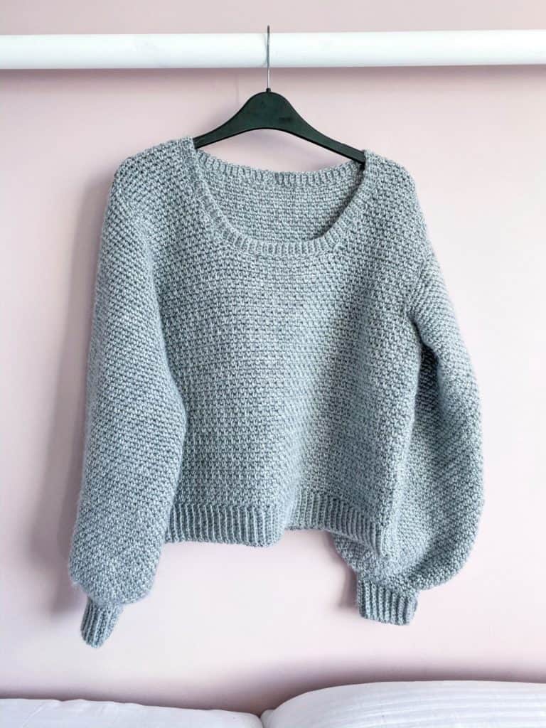 Marley Crochet Sweater Pattern - Burgundy and Blush