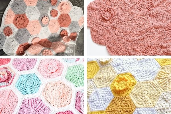 Crochet hexagon blanket pattern