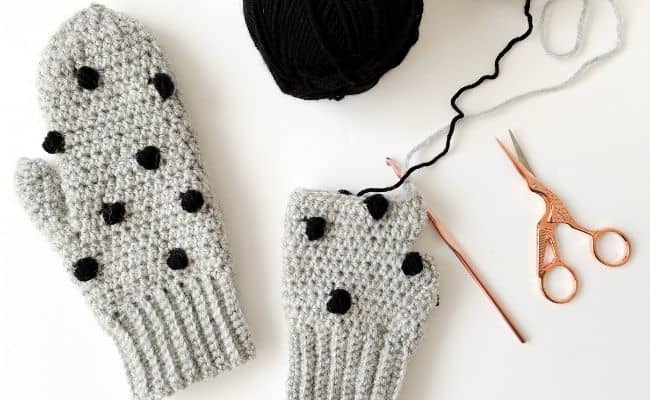 Bobble Mittens Crochet Pattern