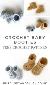 Baby Booties Crochet Pattern - Burgundy And Blush