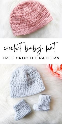 Newborn Baby Hat Crochet Pattern - Burgundy and Blush