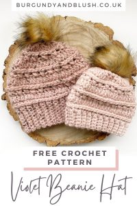 Chunky Crochet Hat Pattern - Burgundy And Blush