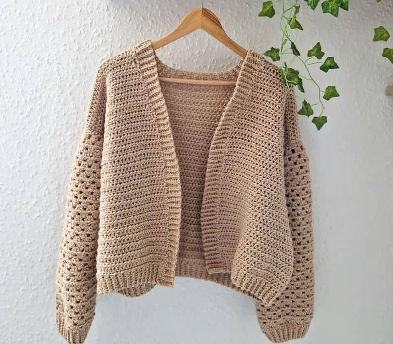 Granny Sleeve Crochet Cardigan