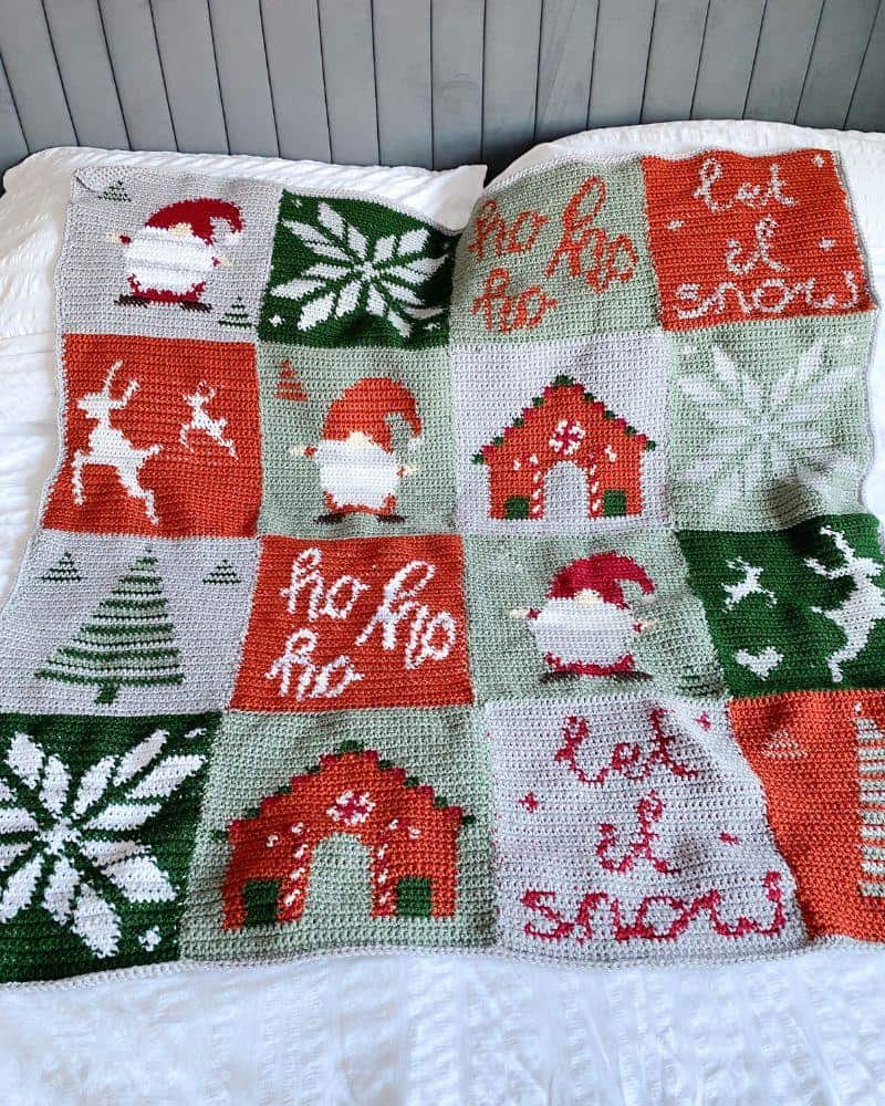 Christmas Granny Square Blanket