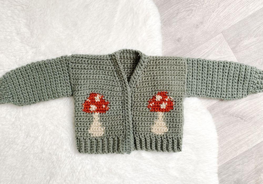 Mushroom Crochet Cardigan