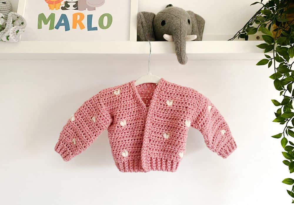 Crochet Hearts Baby Cardigan
