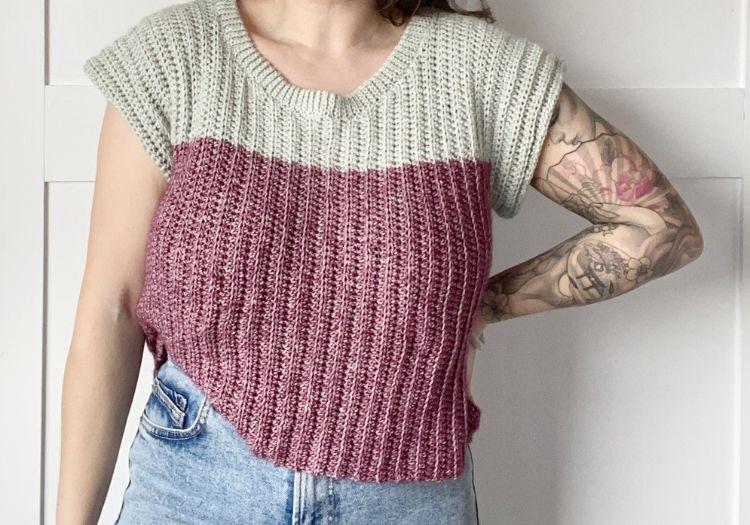 crochet colour block top pattern